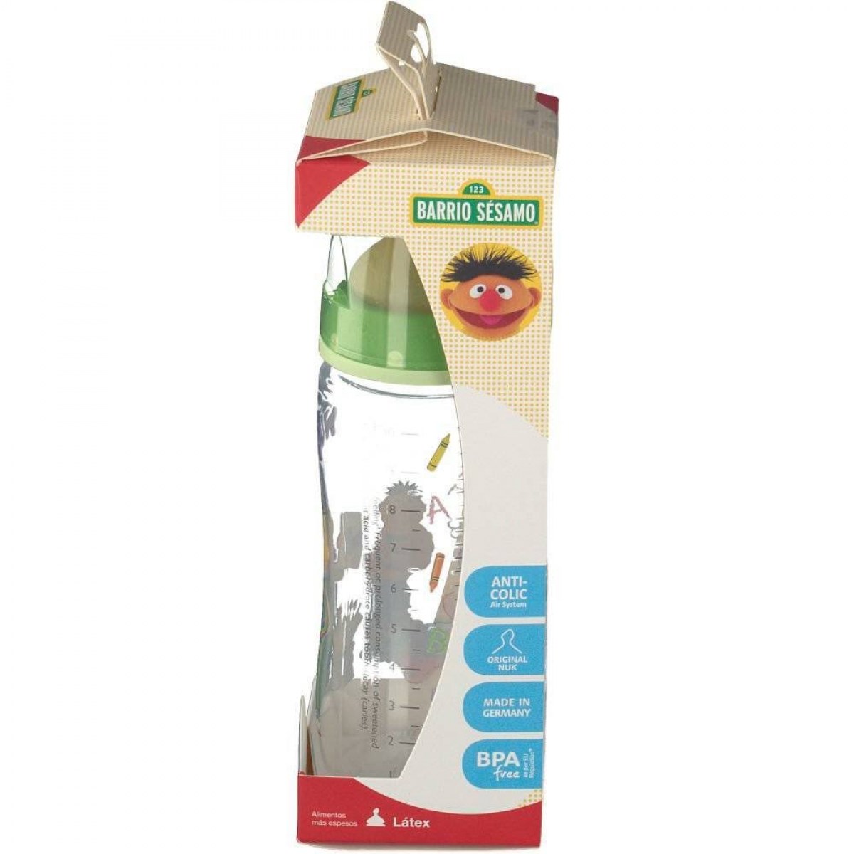 biberon fc pp latex nuk 2l 300 ml barrio sesamo