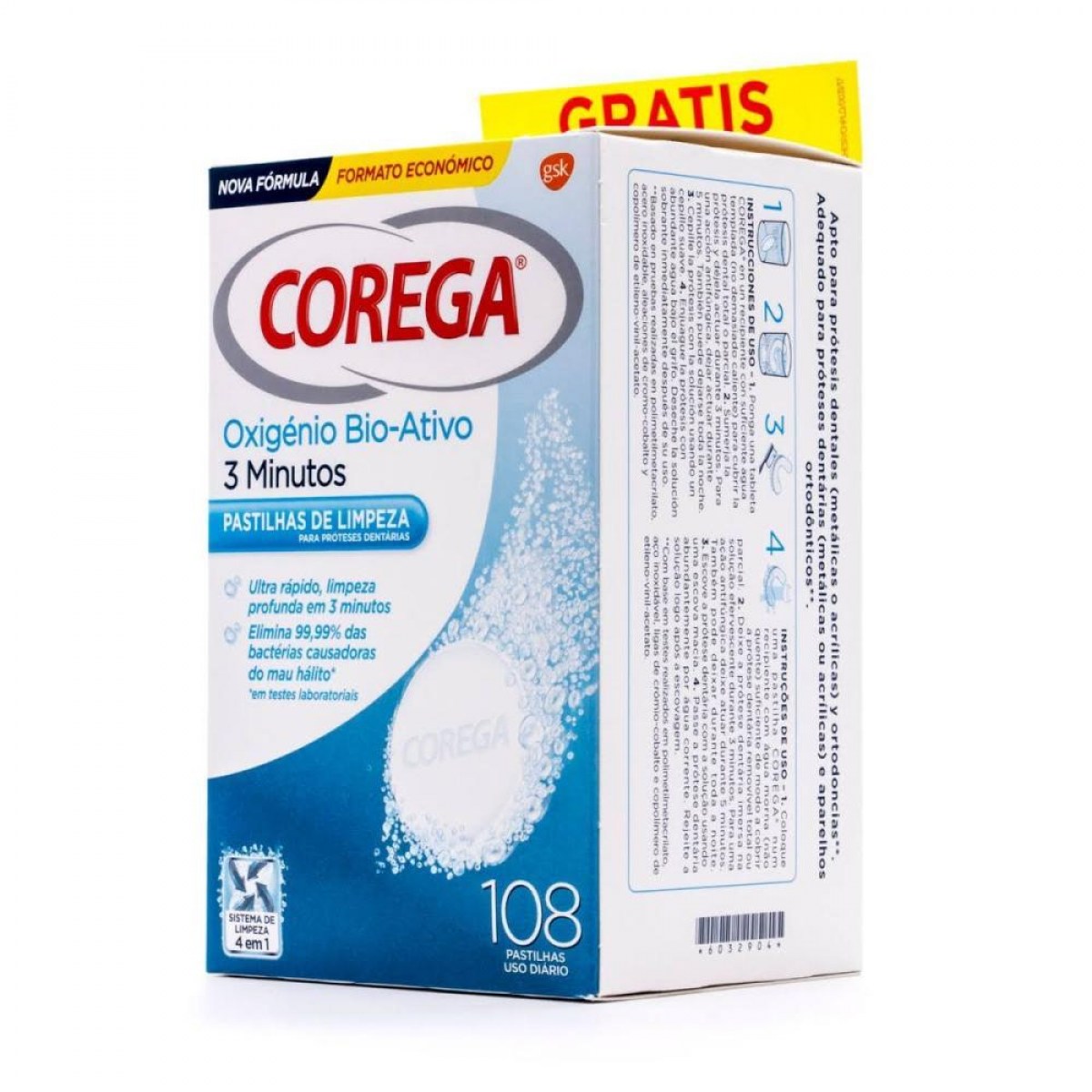 corega oxigeno bio activo 108 tabletas