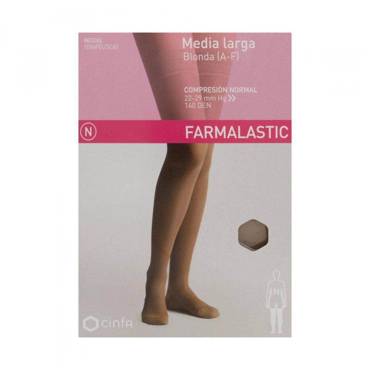 farmalastic media larga a f compresion normal blonda negro t extra grande