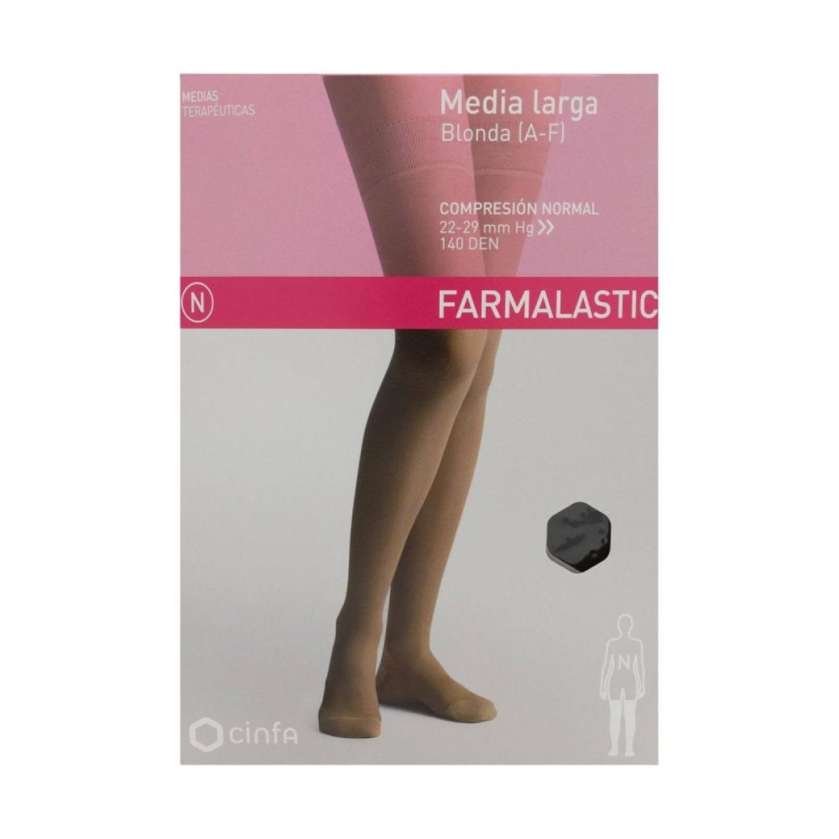 farmalastic media larga blonda a f compresion normal