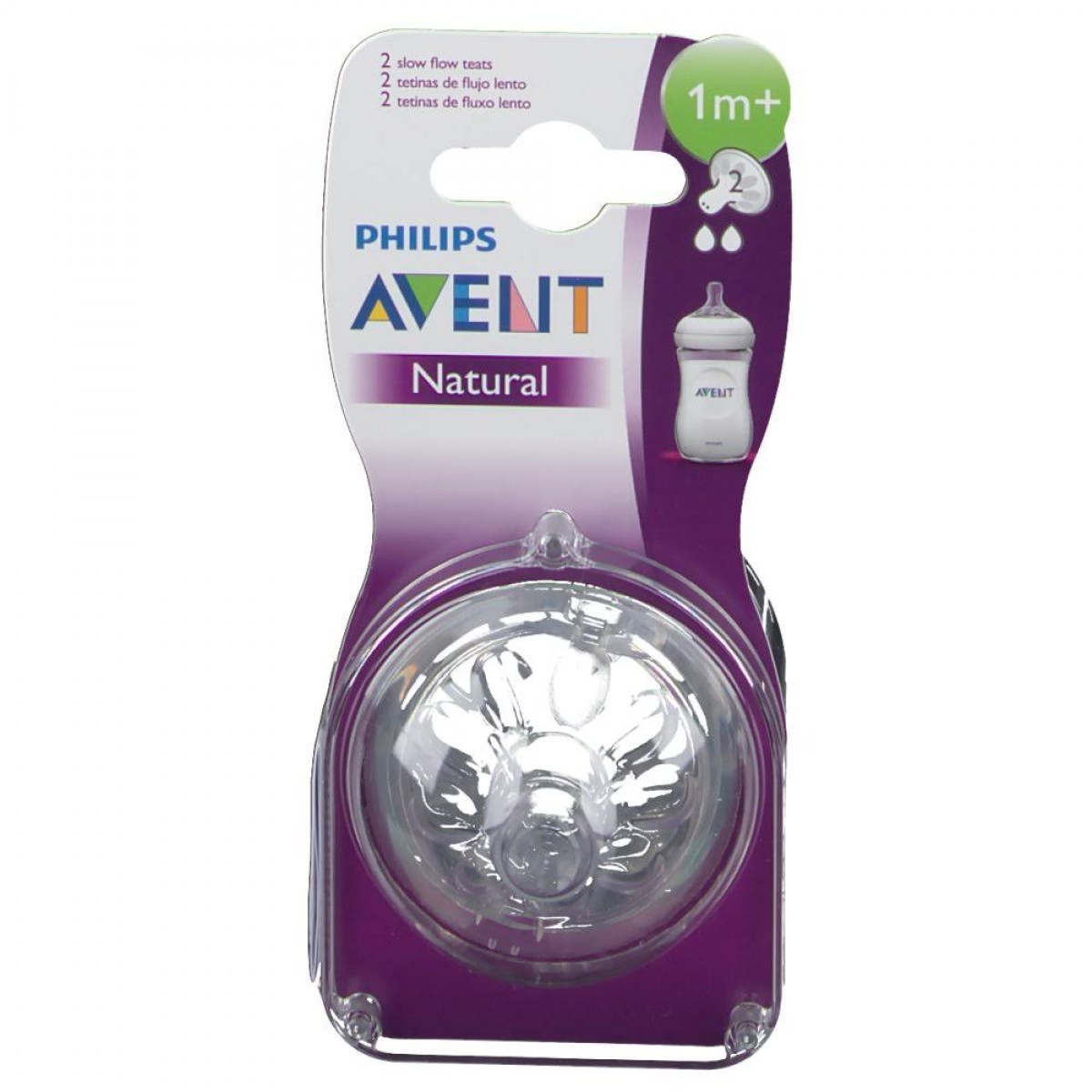 philips avent natural scf652 tetina de flujo lento paquete de 2