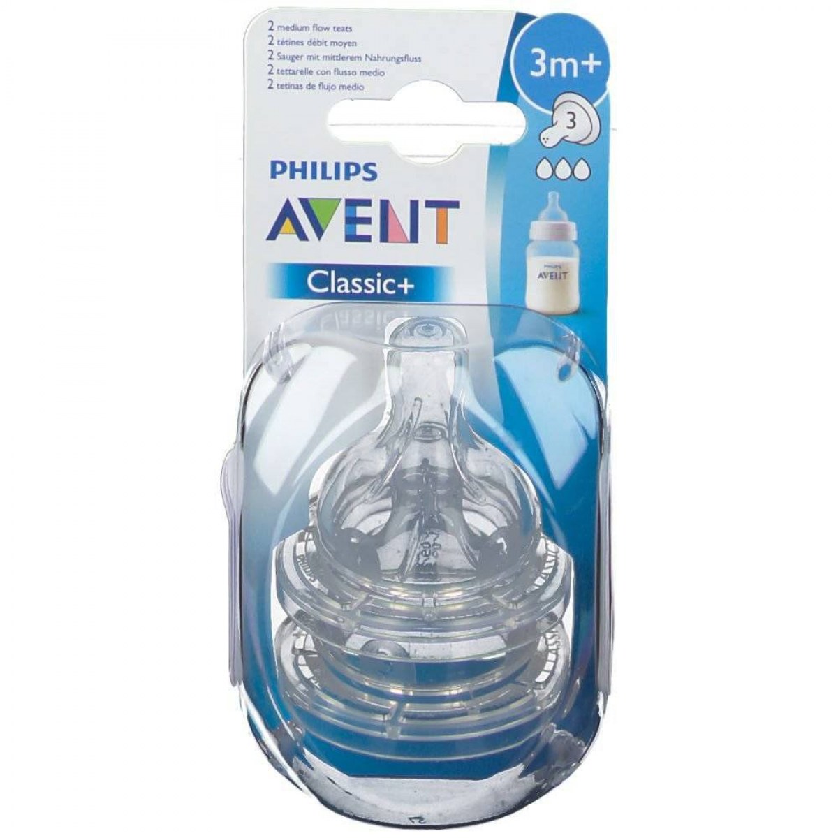 philips avent scf633 tetina de flujo medio paquete de 2